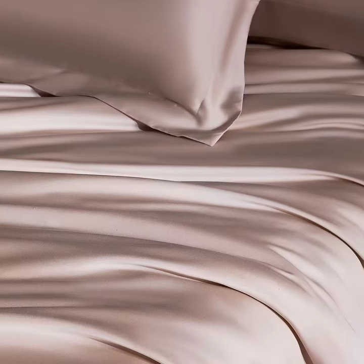 Lexus 4-Piece Microfiber Cotton Fitted Bedsheet Set Breathable Plain Woven Fabric Hand Feel Bed Sheets