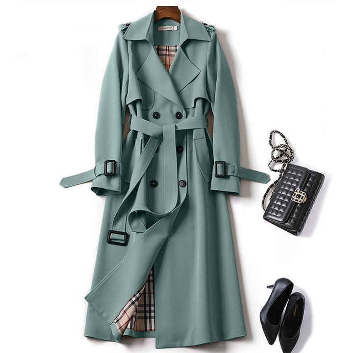 Jtfur Collage Style Classic Women's Trench Coats Ladies Spring Autumn Thin Trench Coat