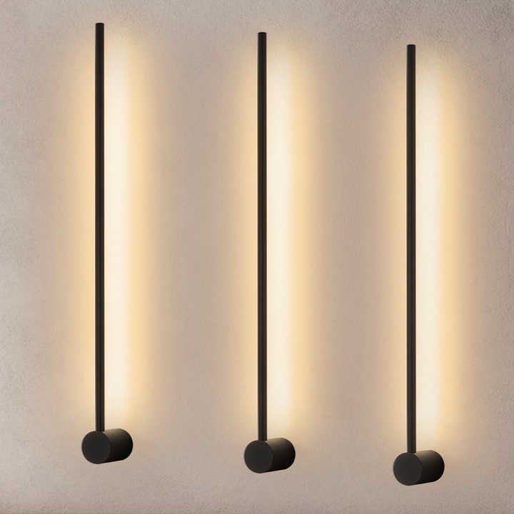 Black 15W 24W House Strip 360 Decorative Nordic Bedroom Bedside Indoor Modern Luxury Long Led Wall Lamps