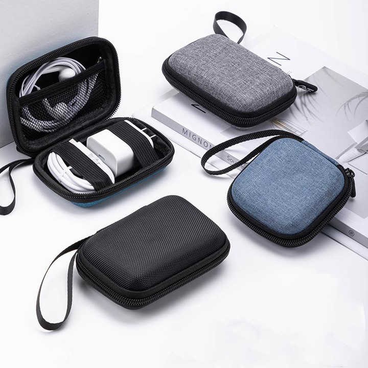 Custom Logo EVA Electronics Tools Case Travel Digital Accessories Box USB Cable Airpods Charger Power Bank Organizer Pouch Bag