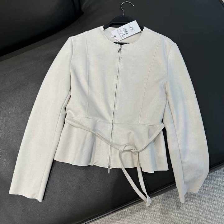 Women's new fashion casual Joker suede zipper O-neck jacket retro long-sleeved women's chic coat